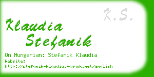 klaudia stefanik business card